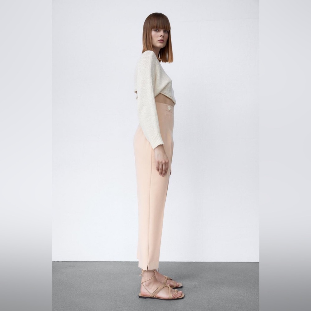 ZARA BUTTONED HIGH-WAISTED PANTS